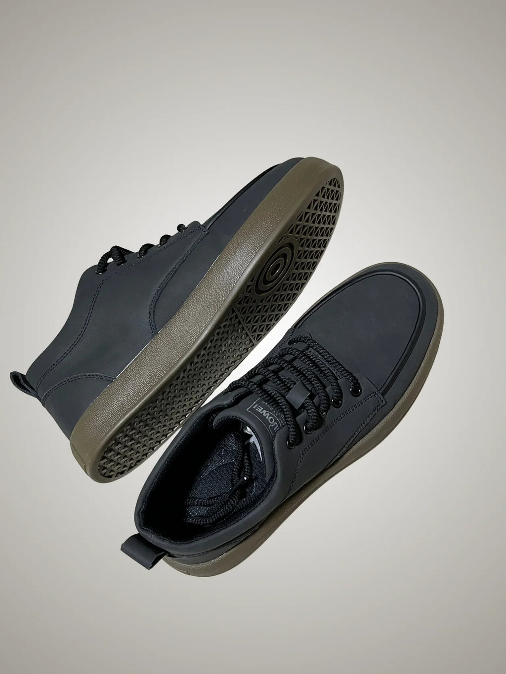 Men’s Black & Brown Leather Sneakers – Minimalist Casual Shoes with Soft Sole | Stylish Everyday Foot