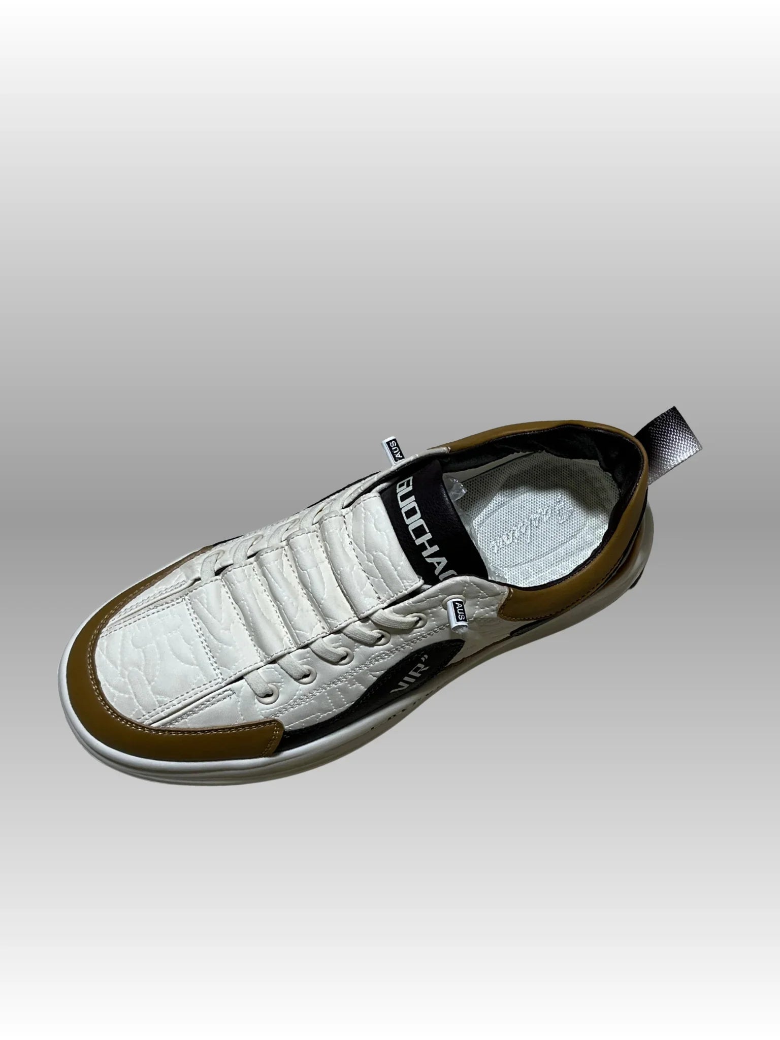 Men’s Premium Chunky Sneakers – Tricolor White, Brown & Black | CAEGRLO Stylish Streetwear Casual Shoes for Everyday Comfort